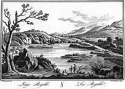 An engraving of Lake Regillus, where the battle took place.