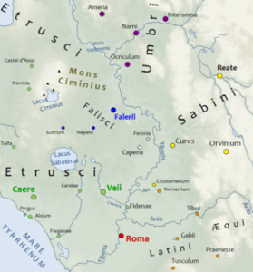 Veii and Rome geographical Neighbourhood