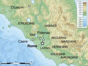 Location of the Aequi (Equi) in central Italy, 5th century BC.