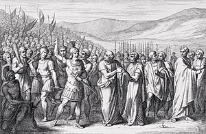 The Secession of the People to the Mons Sacer, engraving by Bartolomeo Barloccini, 1849.